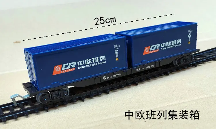 1/87 Lake Blue China-European Railway Container Children\'s Toy Scene Simulation Display Train Hobby