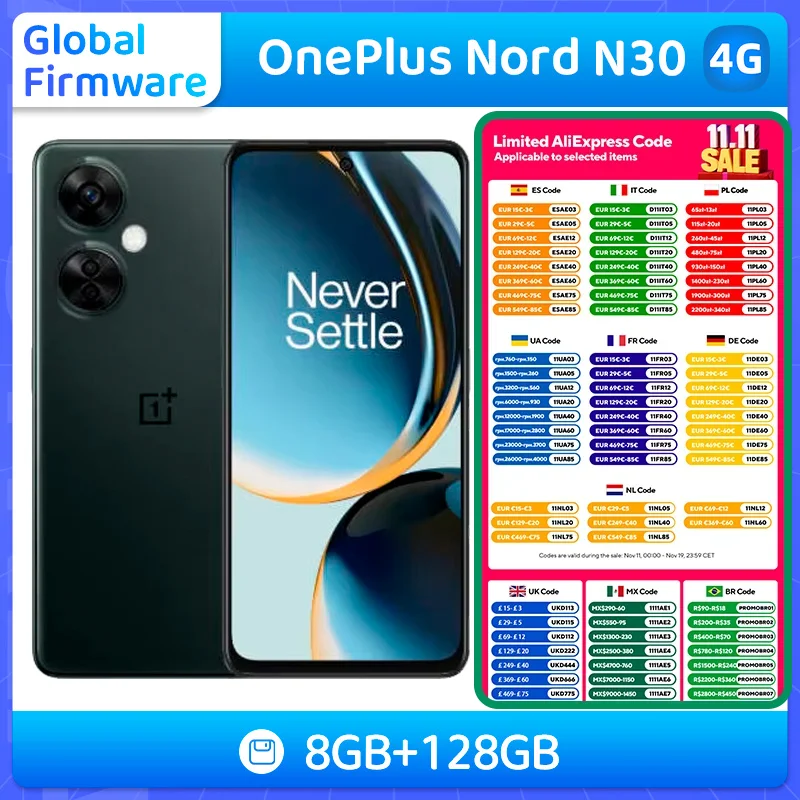 Oneplus Nord N30 4g Smartphone CPU Snapdragon 695 tarjeta SIM Dual Android todos los colores WIFI 108MP cámara Original usado teléfono