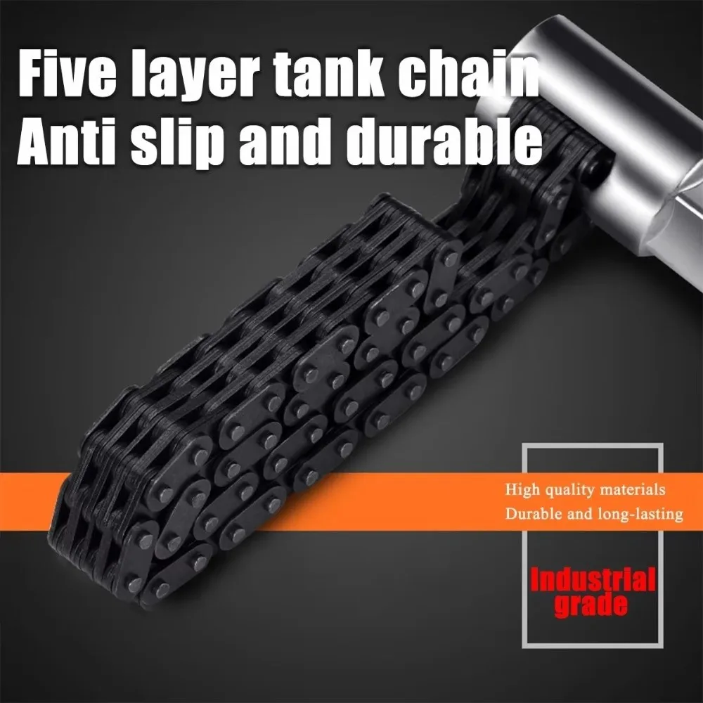 14cm Length Oil Filter Wrench Chain Type 44/52 Section Chain Type Wrench Universal Fit High-Quality Materials Auto Repair Tools