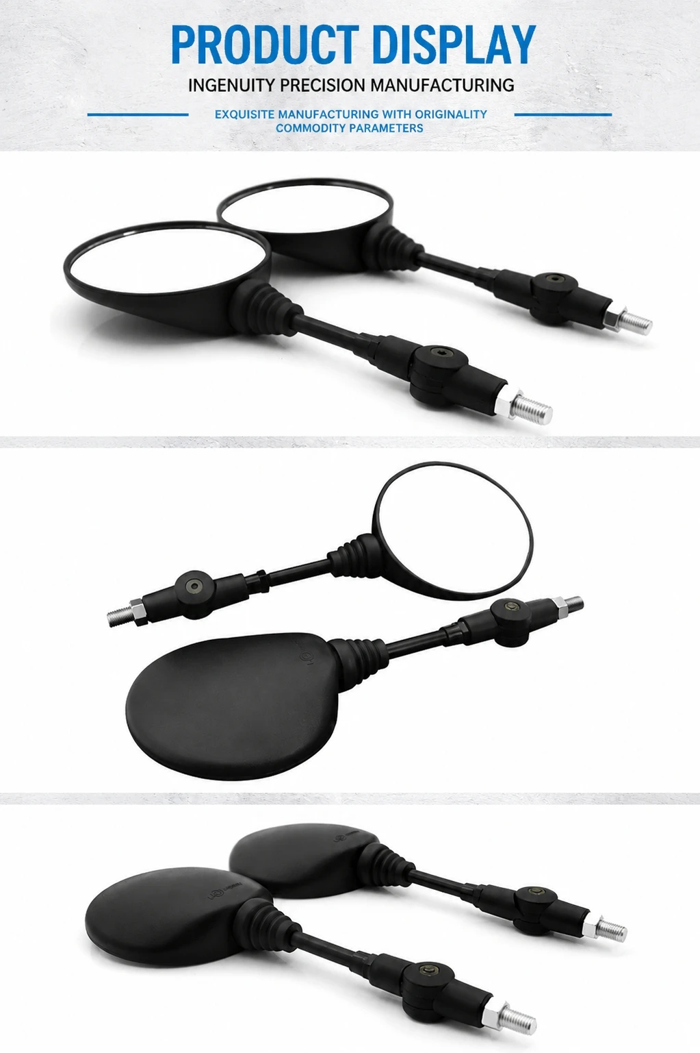 Universal Motorcycle Foldable Round Rearview Mirror Anti-Slip Side Mirror Adjustable Angle Handlebar Mirror For Kawasaki Custom