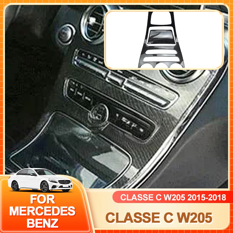 

Interior Stickers Carbon Fiber Sticker Decoration Car Center Console Panel Cover Trim ABS For Mercedes Benz C-Class W205 C180L C