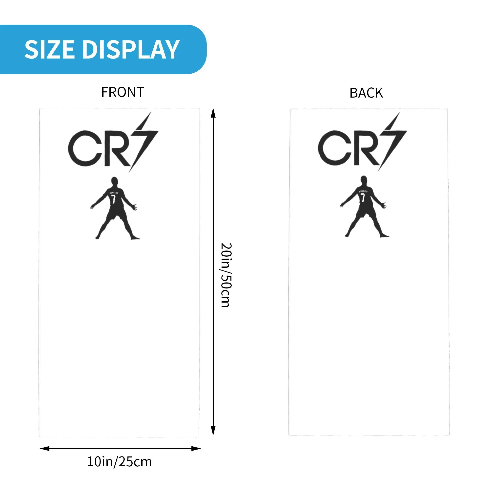 Cr7 كرة القدم رونالدو التوقيع باندانا الرقبة الجراب قناع مطبوع وشاح متعدد الاستخدام عقال الجري للرجال النساء الكبار قابل للغسل