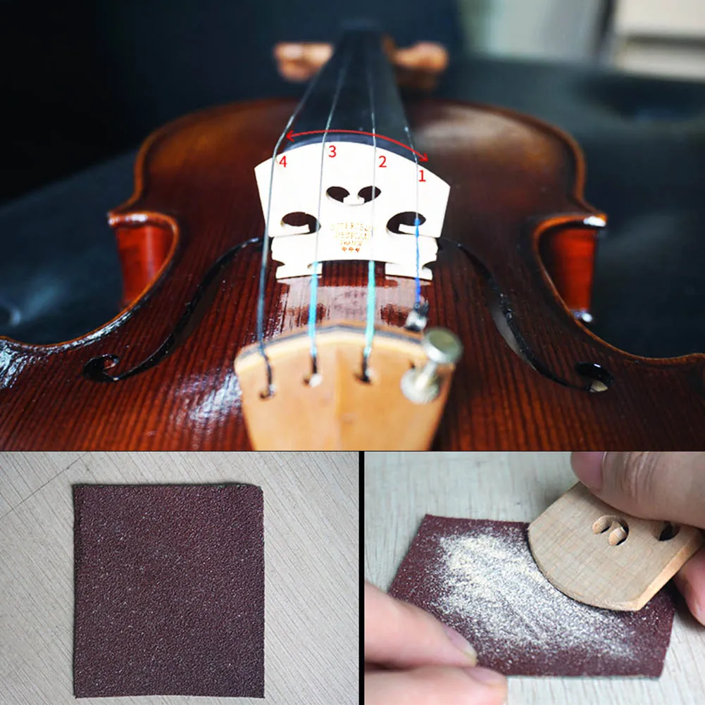 4pcs Acoustic Violin Bridges Regular Maple Wood Violin Steady Bridge Handmade Replacement Professional Musical Instrument Parts