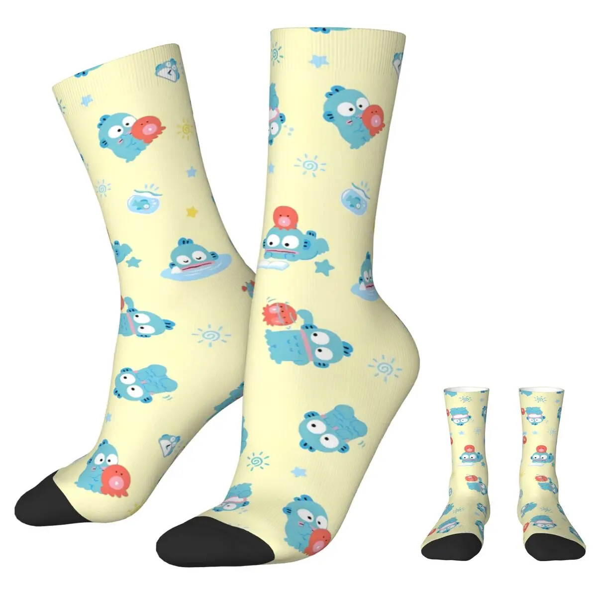 Hangyodon Sayuri Cartoon Autumn Winter Funny Women MenSocks Cute Kawaii Non-slip Soccer Socks