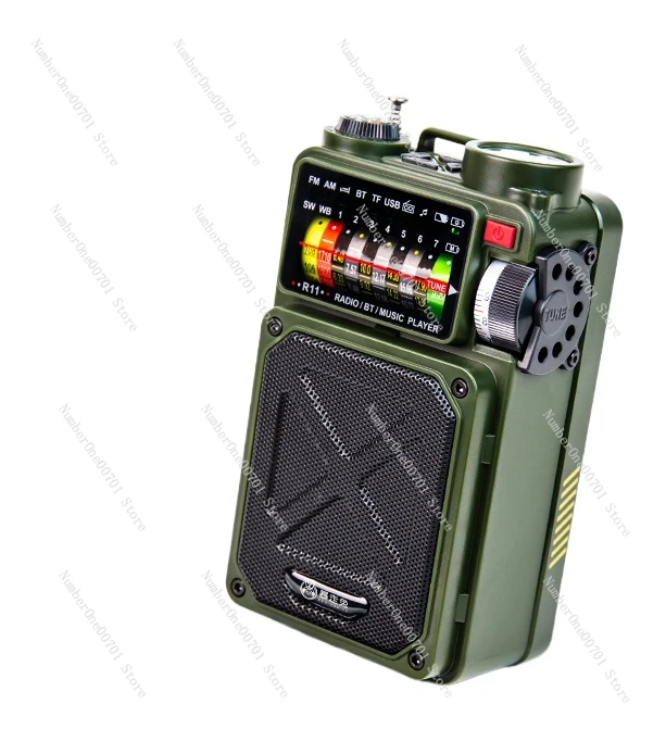 

Multifunctional emergency hand crank power generation radio bluetooth solar flashlight outdoor disaster prevention full band