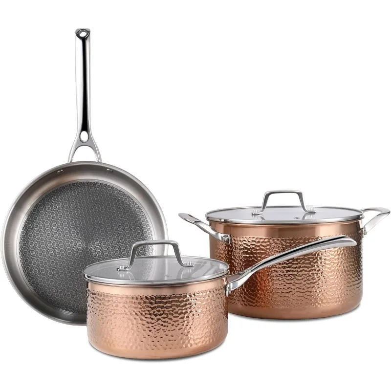 

Stainless Steel Cookware set,5 Piece Heavy Duty Pots and Pans set,Non Toxic,Oven & Dishwasher Safe,Induction 18/10 Stainless