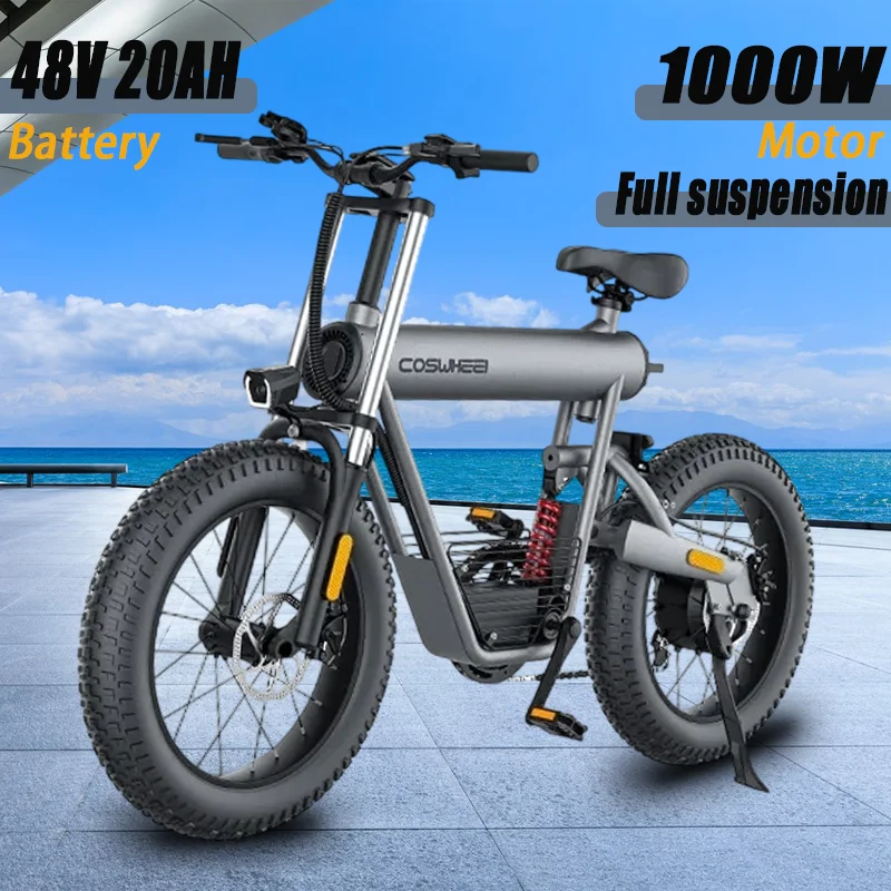 Electric bike Coswheel T20 1000W motor 48V20AH Detachable battery adult Electric Bicycle Mountain Off-road 55km/h Speed E-bike image 2