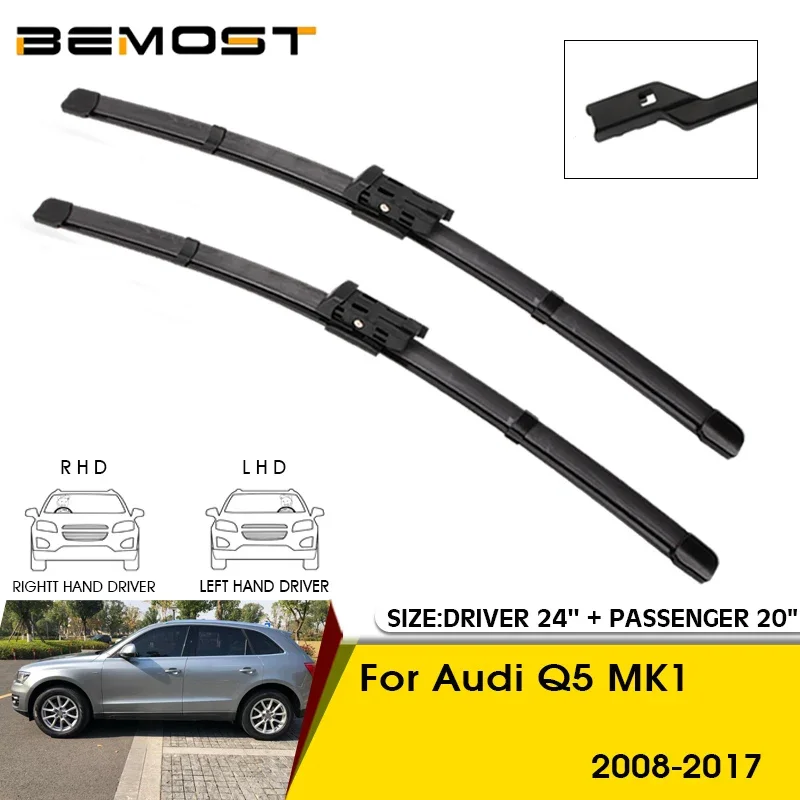 

Car Wiper Blades For Audi Q5 MK1 2008-2017 Windshield Windscreen Front Window Blades 24"+20" Car Accessories