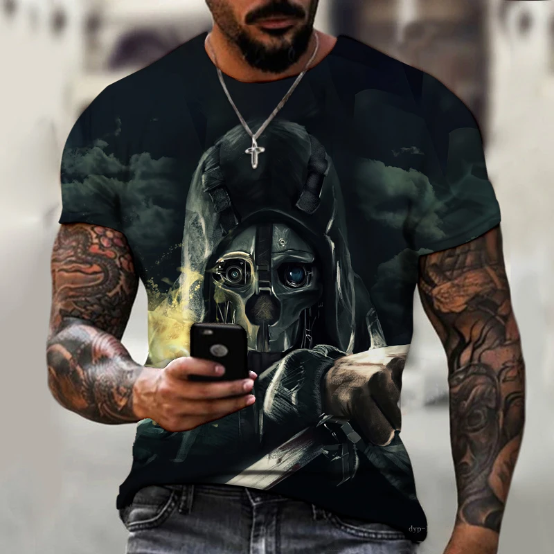 New Horror Series Skull Head 2022 Brand Men's Clothing 3D Printed O-neck T-shirt Cool Thrilling Theme Loose Oversize