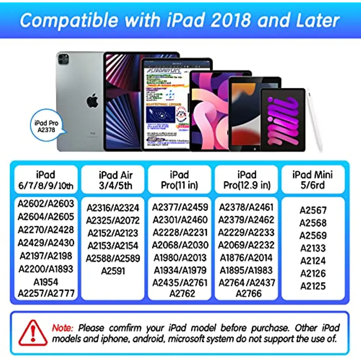 ปากกาสไตลัสสำหรับ iPad ที่มีการปฏิเสธฝ่ามือรุ่น2ND ดินสอเข้ากันได้กับ iPad 6/7/8/9/10/AIR 3/4/5/Pro 11/12 9นิ้ว