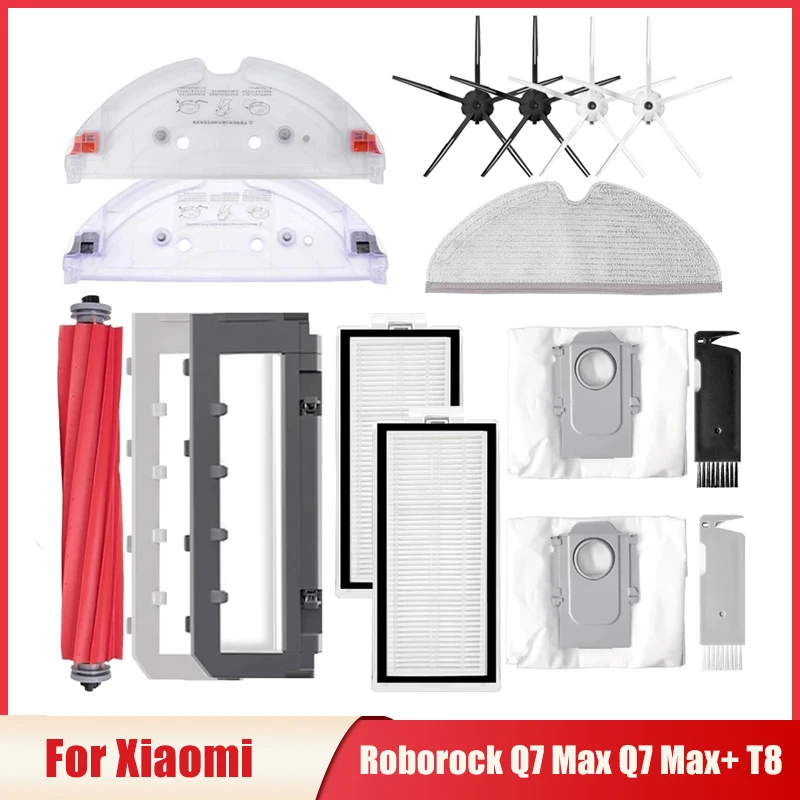 

Запчасти для пылесоса Xiaomi Roborock Q7 Max Q7 Max + T8, основная щетка, крышка, фильтр НЕРА, насадки для швабры, кронштейн, мешок для пыли, аксессуары