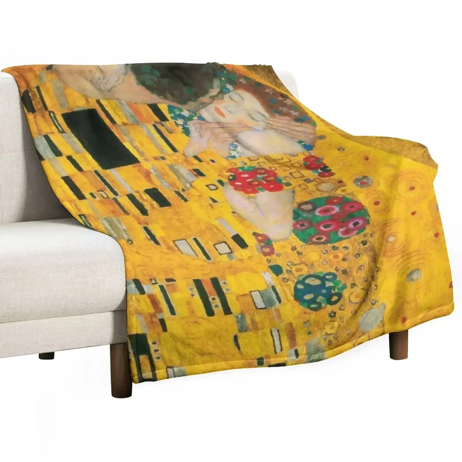 

Gustav Klimt | The Kiss Throw Blanket Machine Washable Soft Warm Blanket