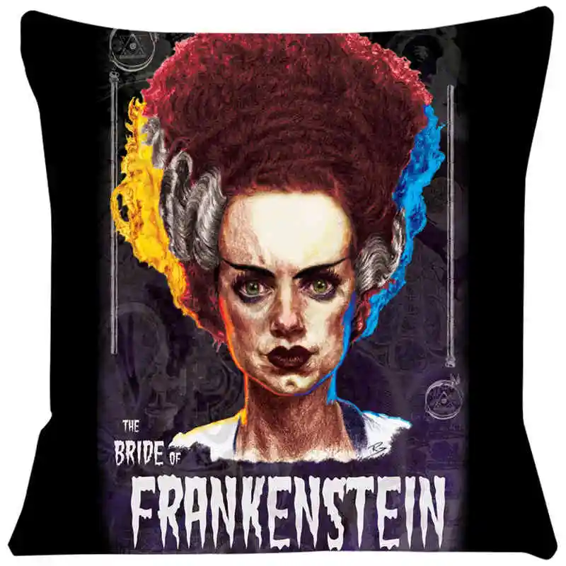 Bride of Frankenstein Cushion Cover Comfortable Short Plush Pillow Cases Chair Car Sofa Pillow Cover Home Decorative  SJ-301