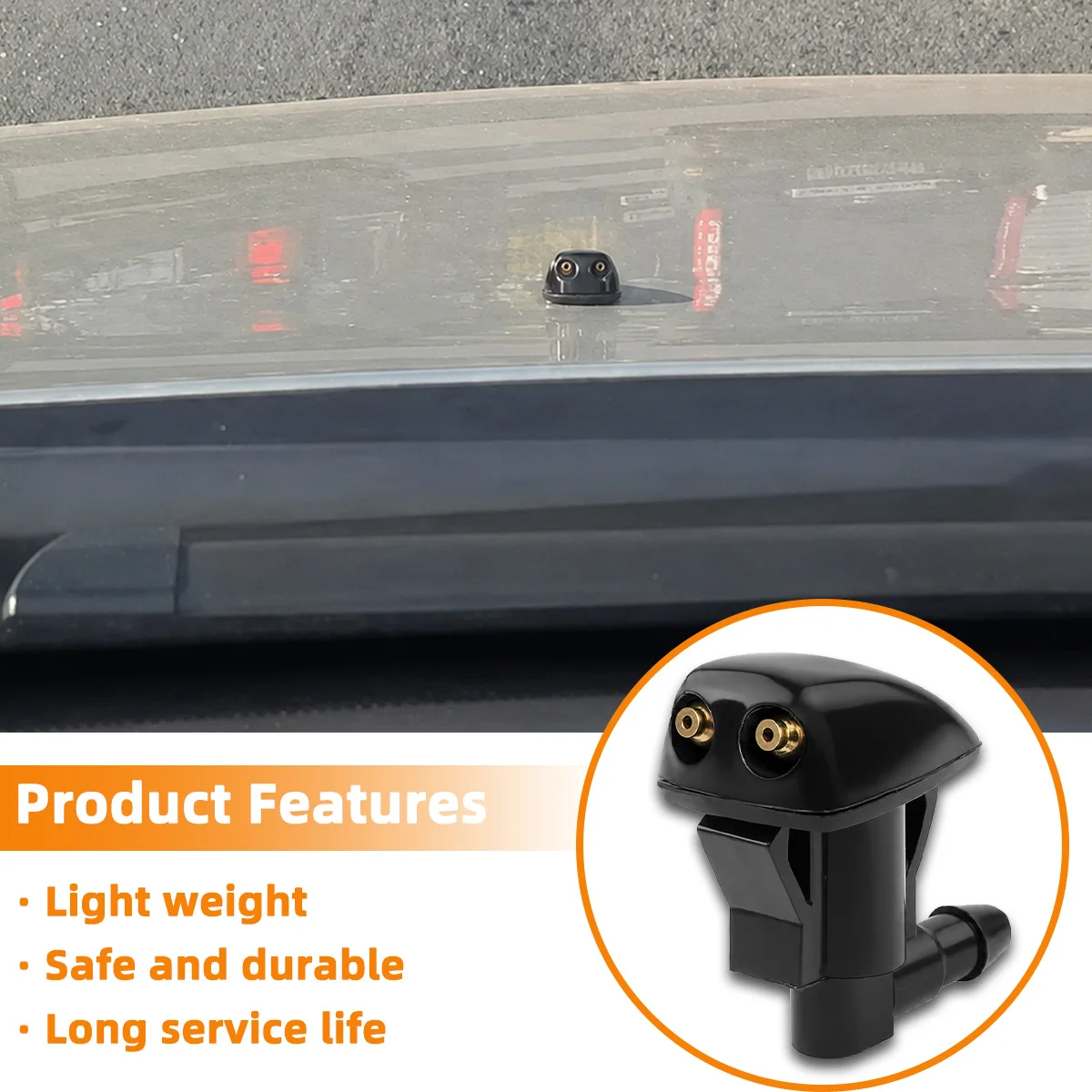 2 Stück Doppelloch-Windschutzscheiben-Waschdüsen passend für Jeep Liberty, Dodge Nitro, Corolla, Camry, Grand Cherokee, 55157319AA, 4806312AA – Detail 2