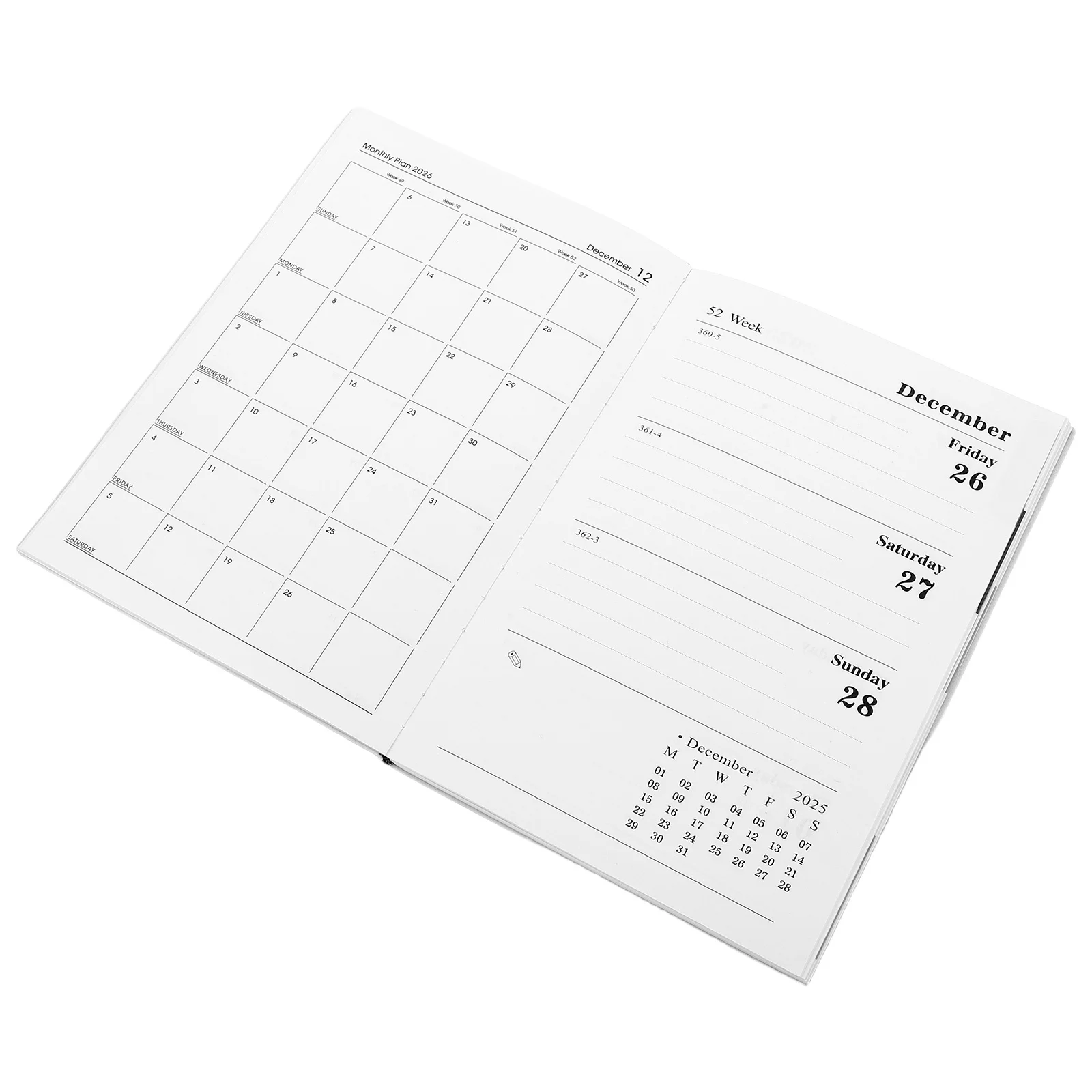 2026 دفتر مخطط ثلاثي الأبعاد مقاس A5 منظم تقويم شهري أسبوعي لمدة 12 شهرًا لتجربة الكتابة السلسية والمجلة الأسبوعية #2