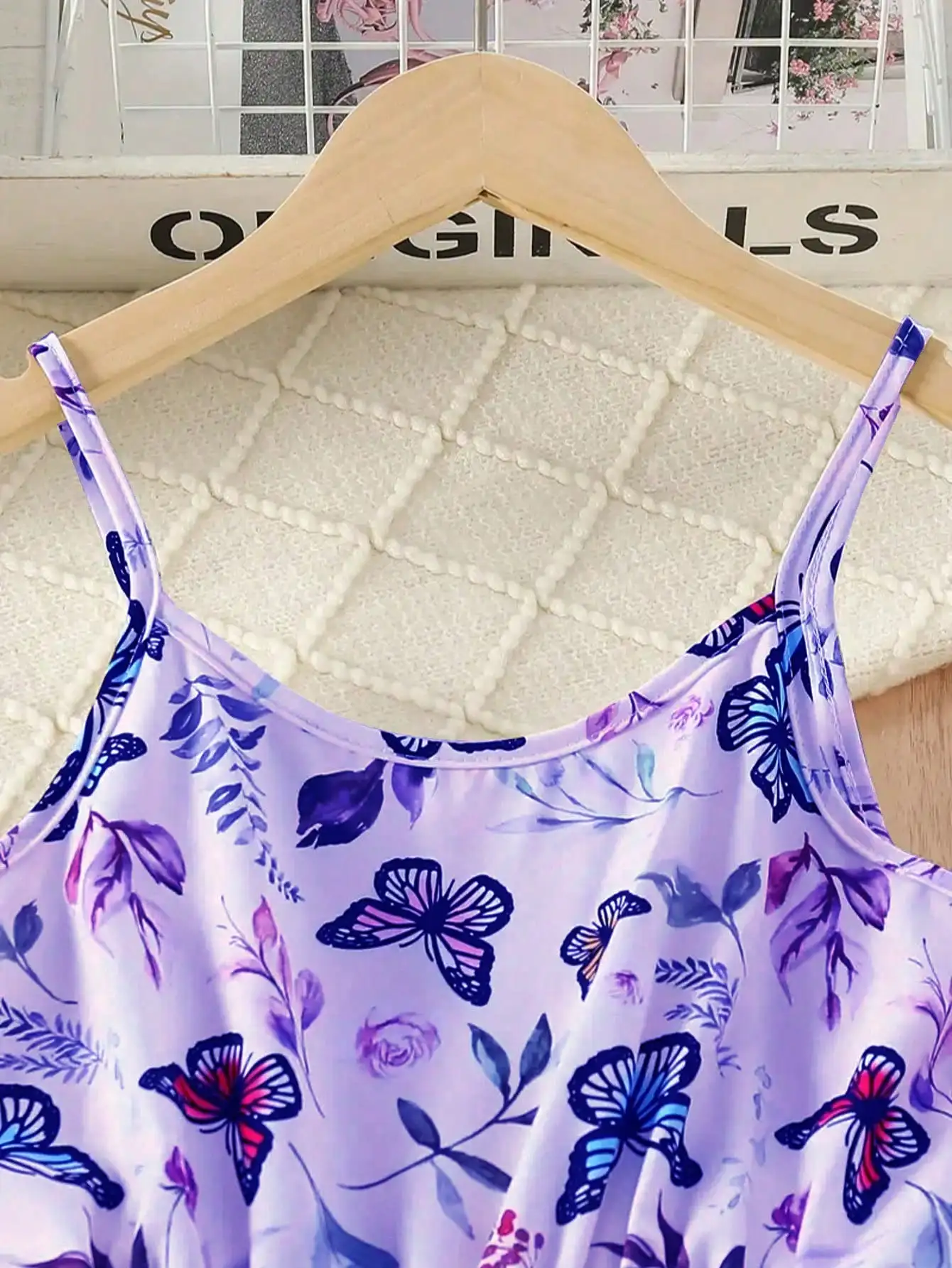 2026 Lässiges und elegantes Mädchenkleid mit Schmetterlingsdruck, ärmellos – V-Ausschnitt, lang, perfekte Wahl für den Sommer – Detail 13