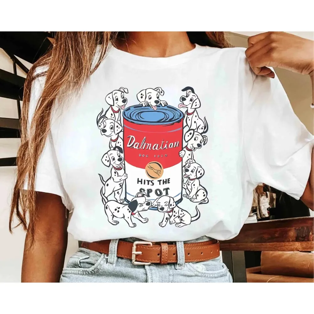 Disney 101 Dalmatiner Hundefutter Hits The Spot Damen-Baumwoll-T-Shirt Villains Cruella De Vil Tee Disneyland Family Matching Shirt