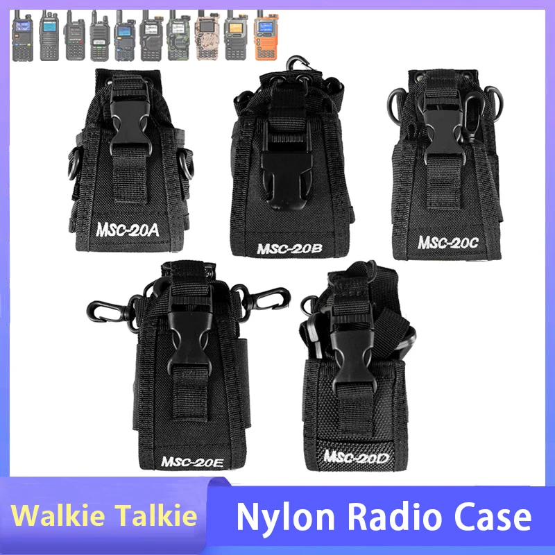 Baofeng Walkie Talkie Nylon Radio Case UV-5RH Quansheng UV-K6 Tactical Bag Outdoor Pouch Pocket For UV-K5 UV-18 Two Way Radios