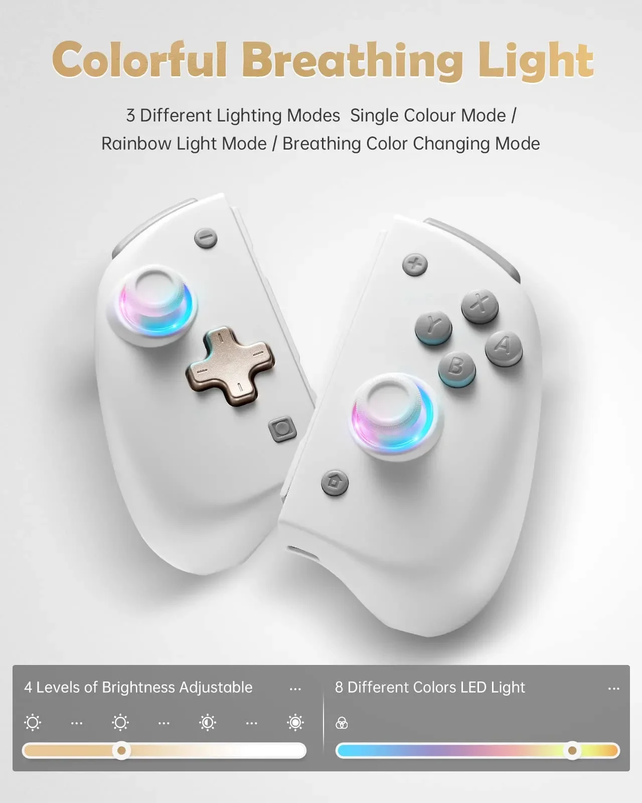 Imagem -03 - Doyoky-joycon Rgb Clássico para Nintendo Switch Despertar Automático Oled Vibração Dupla Função Turbo de Eixos Wireles Nintendo Edição 2023