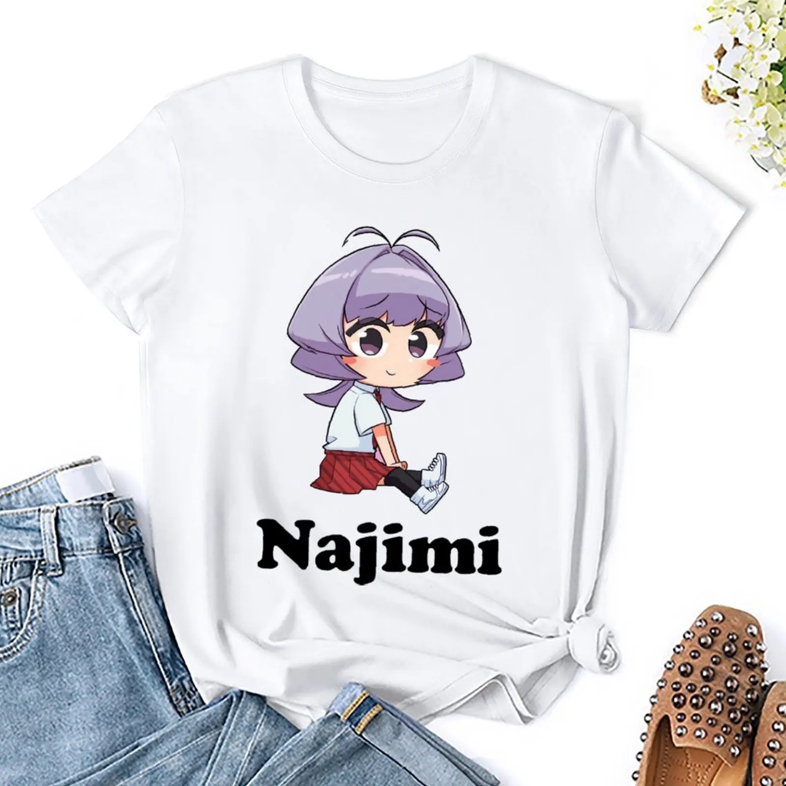 Round Neck Komi Can T Communicate Najimi For Sale T-shirt  Sports Tees Novelty Sarcastic Travel