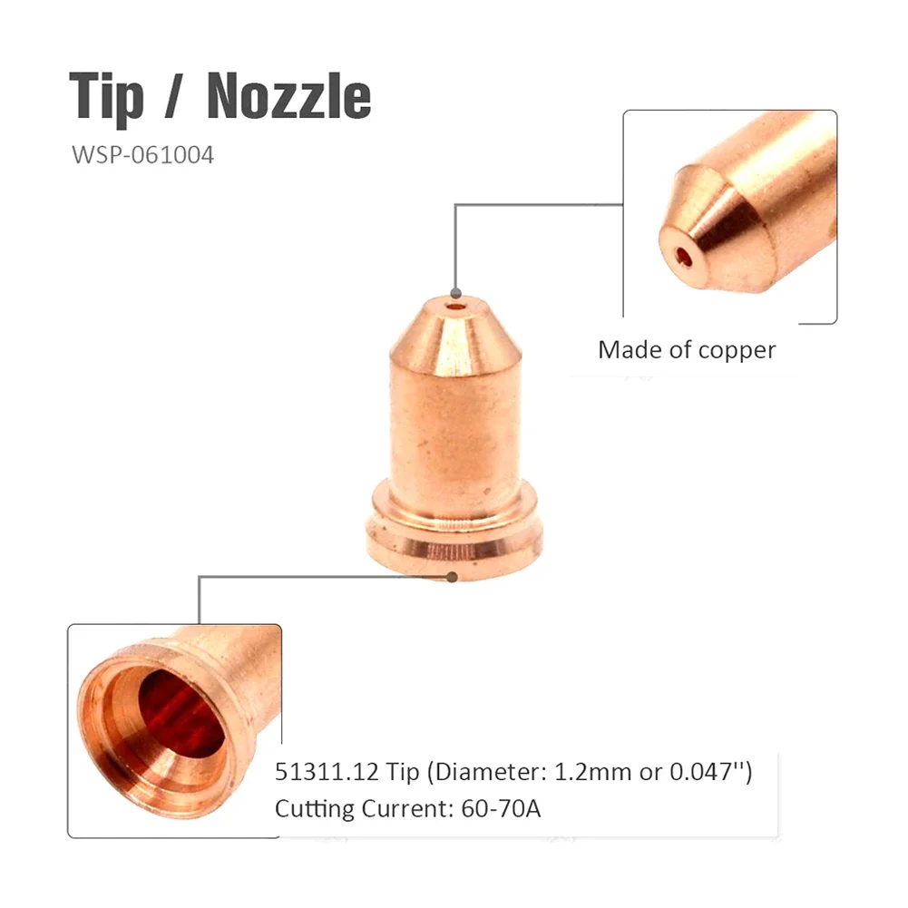 High Performance Plasma Torch IPT80 PT80 Electrode 51311 Tips  Set of 40  Designed for Consistency and Longevity