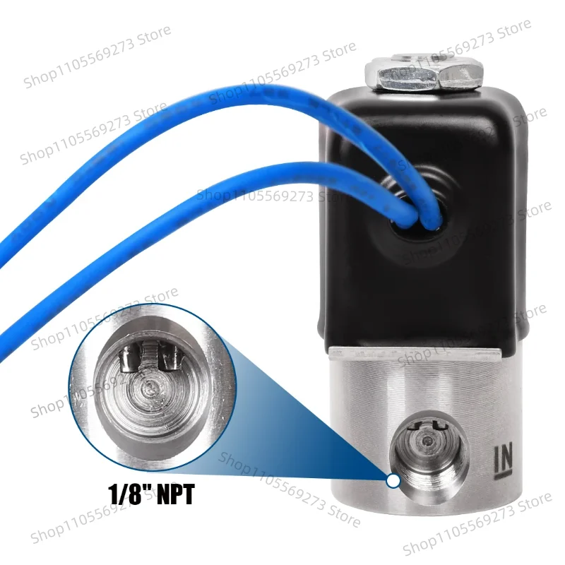 Compatible With 1/8 NPT Stainless Steel N2O Solenoid Valve 12VDC Normally Closed VITON Seal Valve