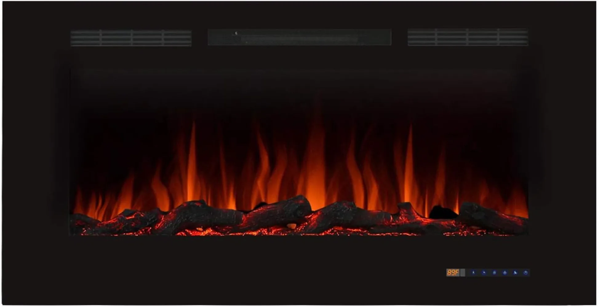 Electric Fireplace, 42 Inches Fireplace, Recessed Fireplaces for Living Room with Remote, Overheating Protection, Logset