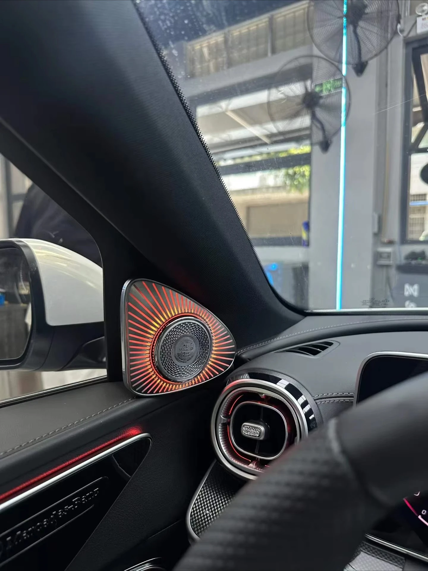 For 5D Rotating Tweeter For Benz C-class W206 RGB LED Luminous Car Speaker Horn Refit