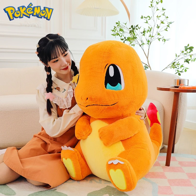35-60CM Big Size Pokemon Charmander Plushies Squirtle Cartoon Anime Peluche Ornament Comfortable Soft Doll Children Toy Gift