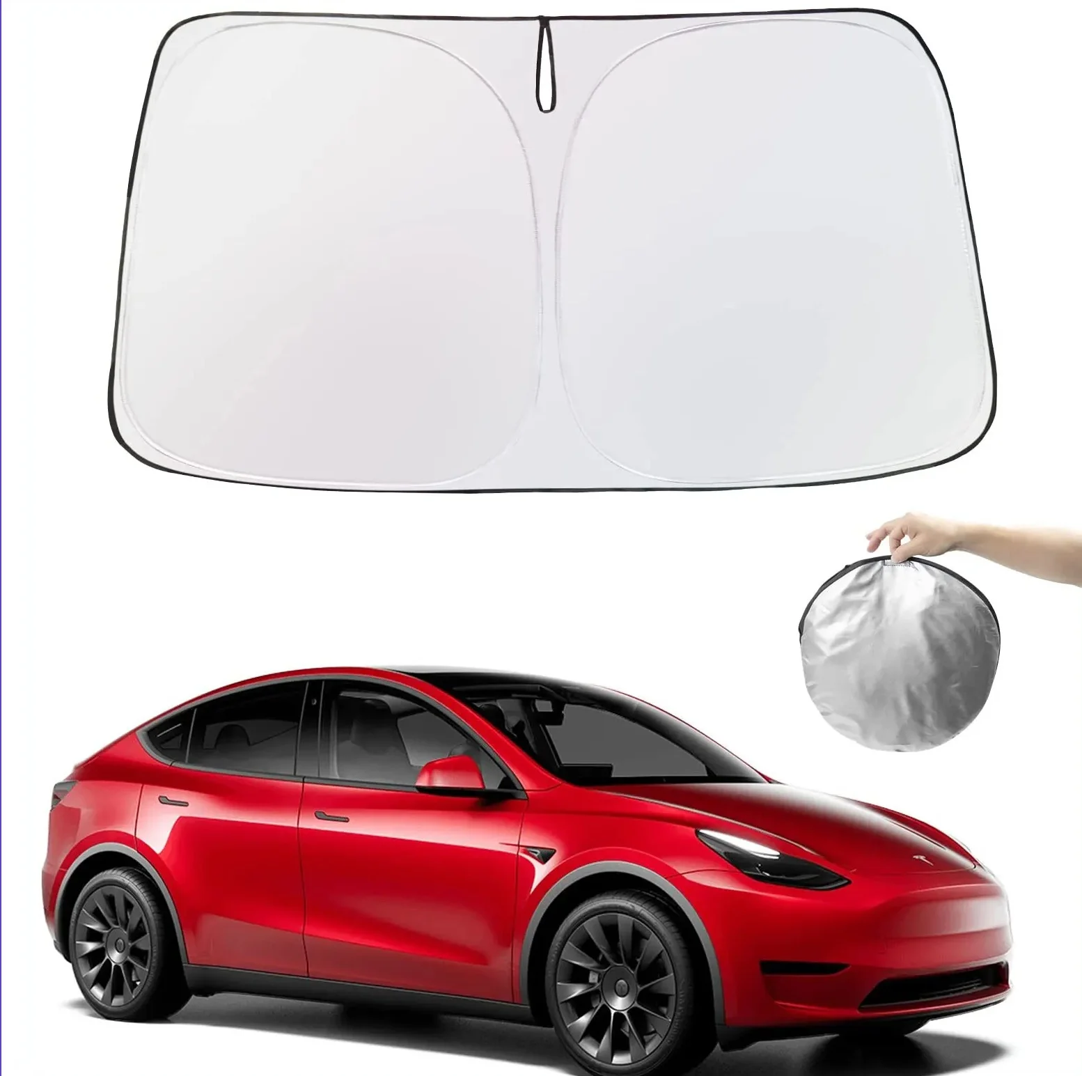 

Car Windshield Sun Shade Covers Visors Front Window Sunscreen Protector Parasol Coche For Tesla Model 3 Y Sunshade Accessories