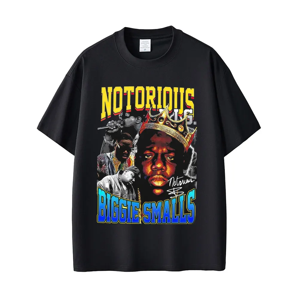 

Rapper The Notorious Big Graphic T-shirt Biggie Smalls Print T Shirt Men's Women Hip Hop Vintage Oversized Short Sleeve T-shirts