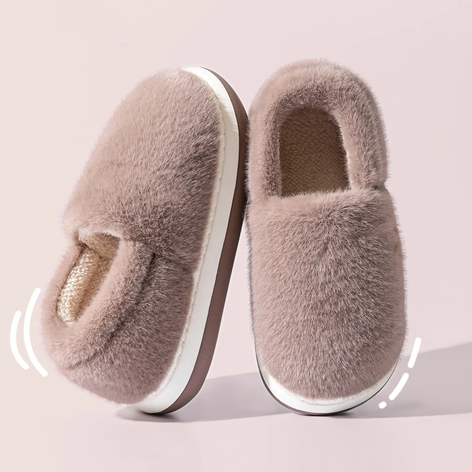 2024 New Cotton Slippers Couple Home Non-Slip Thick Bottom Warm Plush Shoes Men Women Wrap Heels Slip On Slippers For Home Use