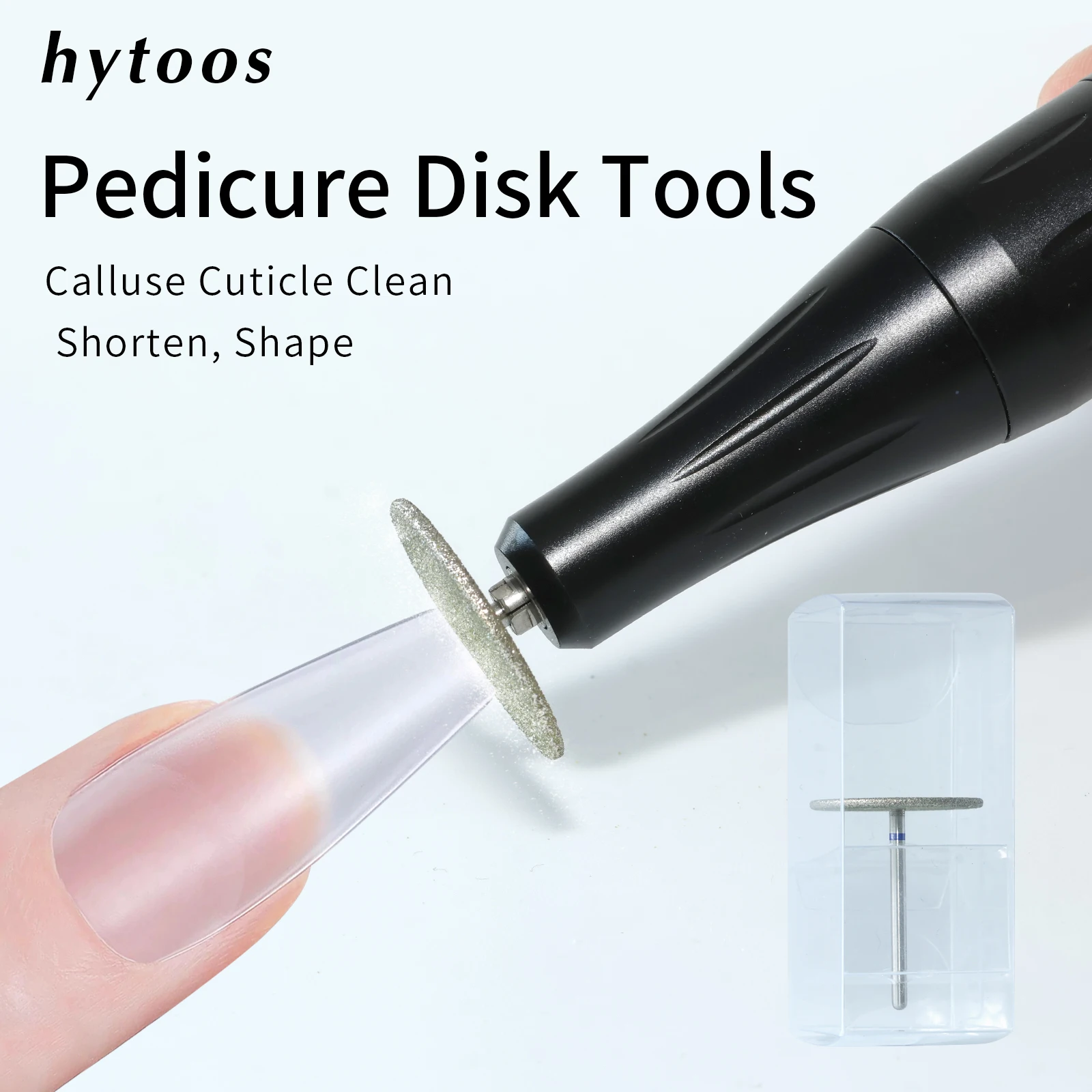 HYTOOS 25mm/20mm Sanding Disc Shorten Nail Tips Diamond Nail Drill Bits Remove Cuticle Foot Calluse Electric Pedicure Tool