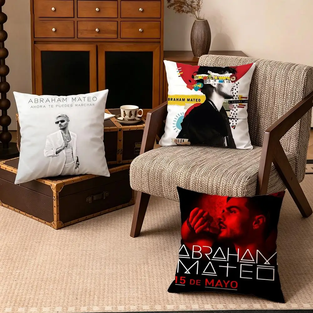 Celebrity-Abraham MateoS Cushion Cover Soft Velvet Cushion Cover Set 4Pcs 50x50 45x45 Zipper Pillowcase for Home Decor