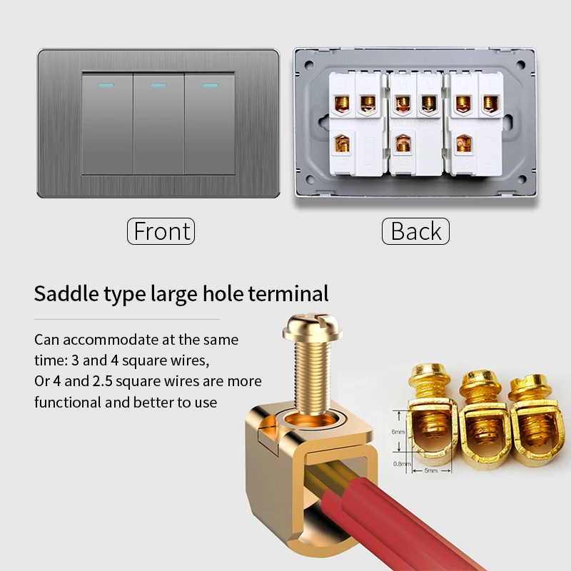 ELEGAN 118mm*74mm Grey PC Drawing Panel Brazil Standard Series Combination Socket Switch Universal Wall Computer TEL TV Socket