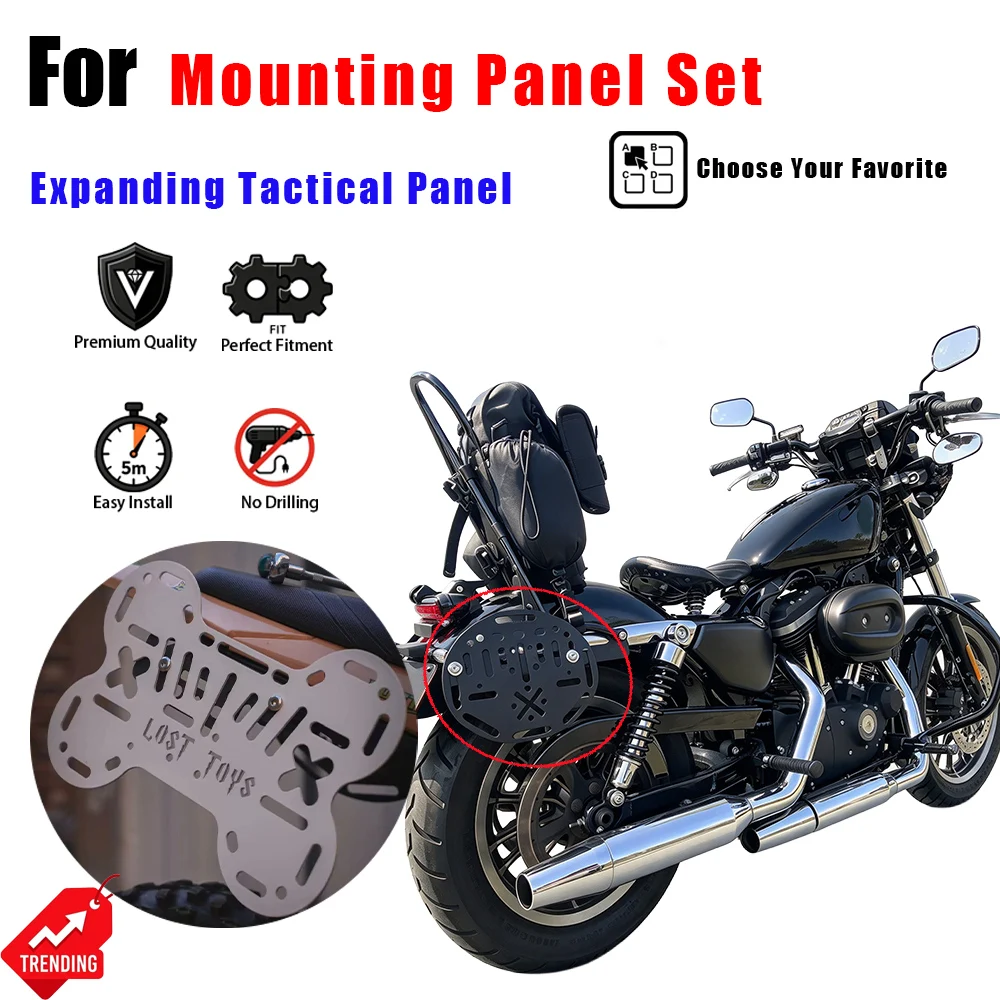 High Quality 2024 Mounting Panel Set Motorcycle Expanding Tactical Panel Pannier Guard Panel DIY Expansion Various Shapes Practi