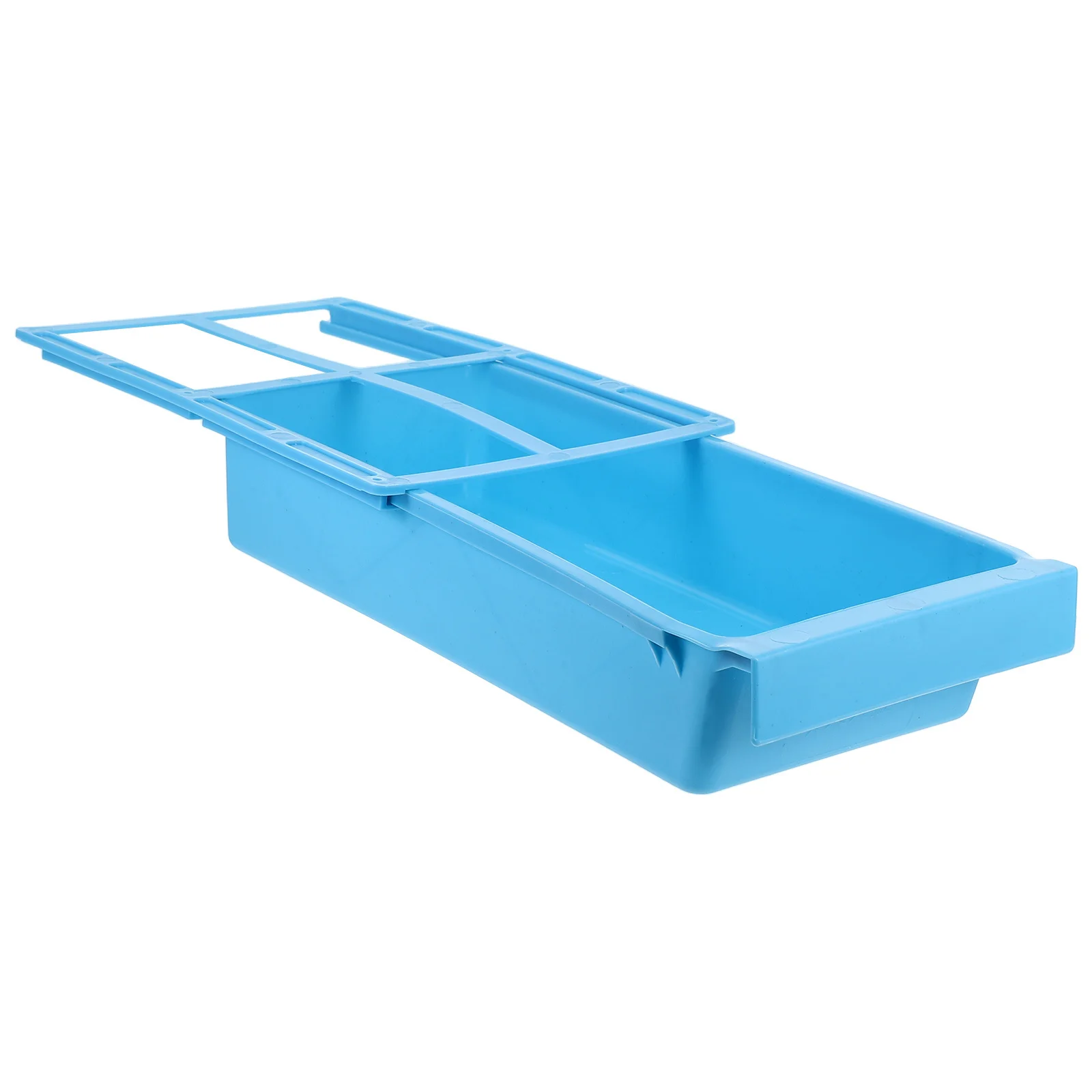 

Under Desk Drawer Storage Box Blue Plastic Organizer for Industrial Sewing Machine Tools Craft Supplies Desktop Hidden