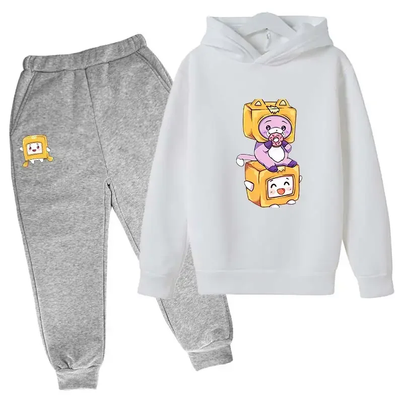 Lanky Box Anime Boys Girls Hoodie+Pant Suit Fashion Cartoon Tracksuit Kids Clothes Holiday Gifts Toddler Spring Autumn Coat