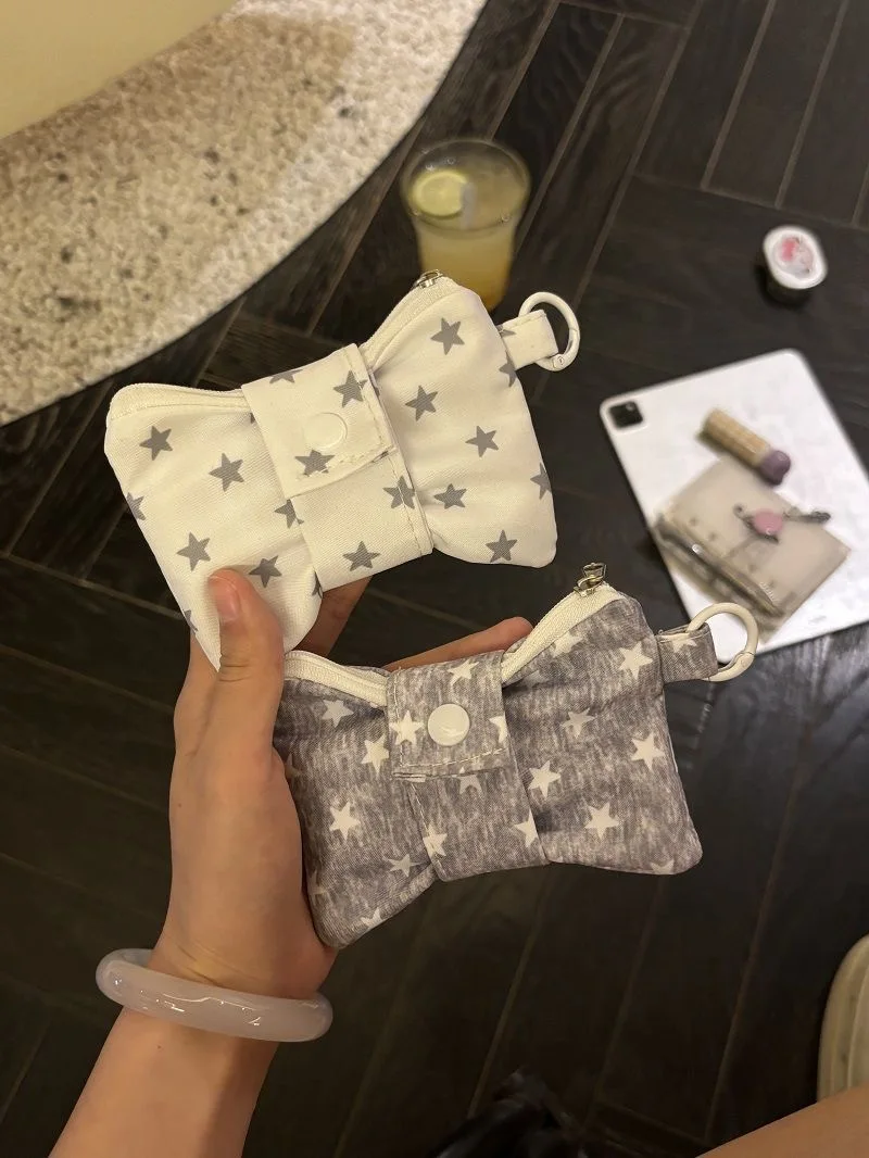 porta-cartoes-de-tecido-com-estampa-de-estrela-e-laco-de-borboleta-adoravel-estojo-para-fones-de-ouvido-porta-moedas-armaz