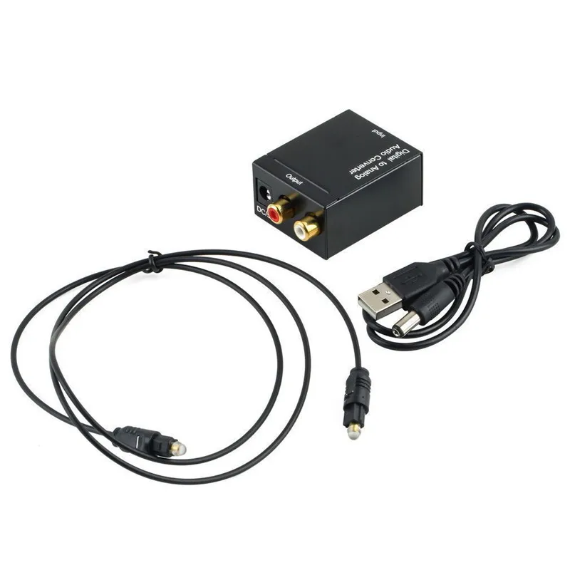 

Digital Optical Toslink SPDIF Coax to Analog RCA Audio Converter Adapter with Fiber Cable Supports 32,44.1, 48 and 96 KHZ