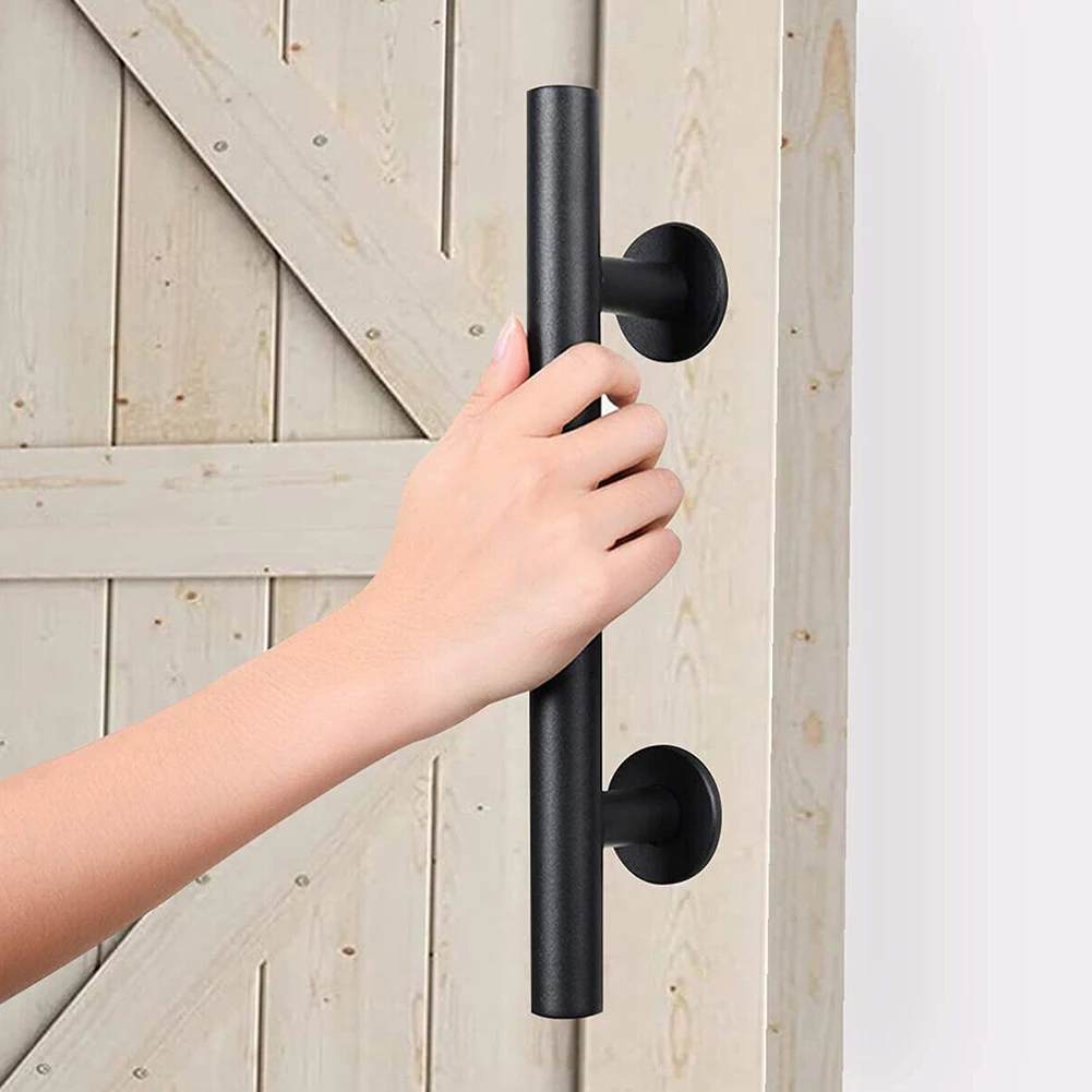 Flush Gate Hardware Barn Door Handle Home Improvement Matte Black Comfortable Touch Home Decoration For Sliding Doors