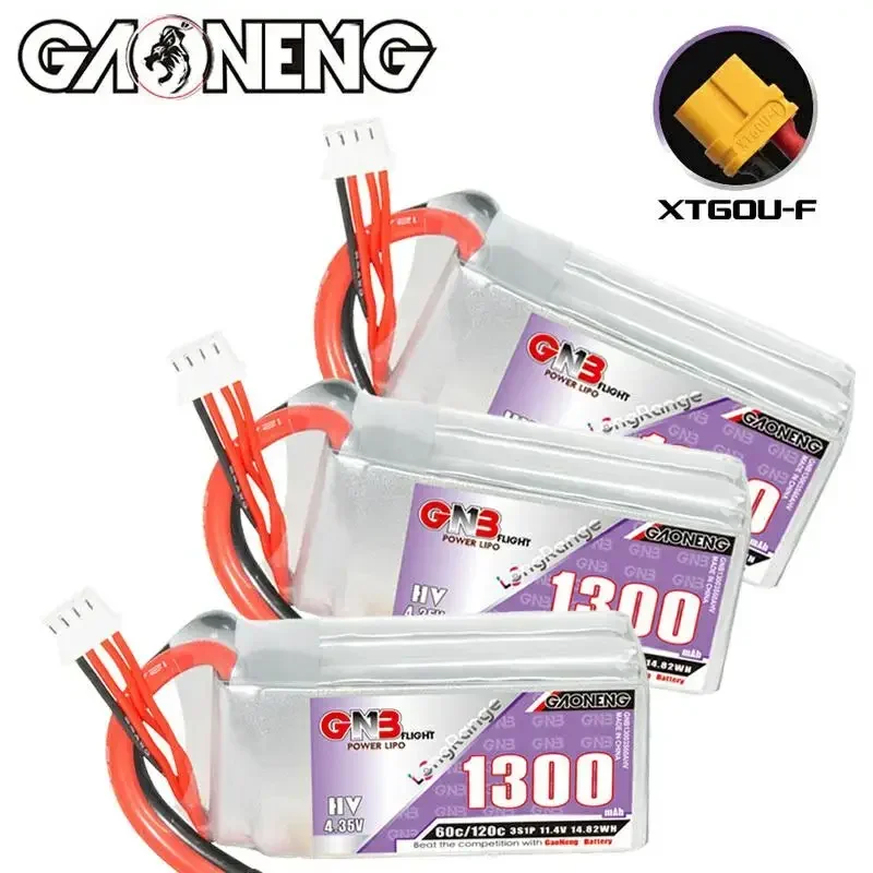 GAONENG 1300mAh 60C HV 2S/3S/4S/6S 7.6V/11.4V15.2V/22.8V LiHV Battery XT30/XT60 Connector For FPV Drone RC Helicopter Parts