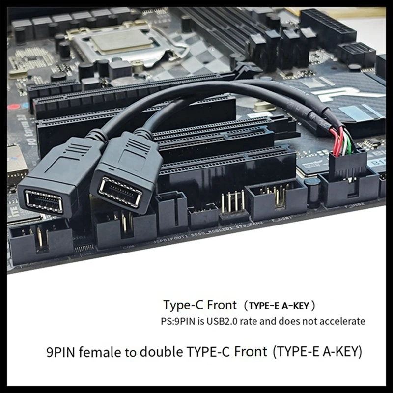 Cavo adattatore USB da 9 pin a TYPE-E Cavo USB da 9 pin a TYPE-E Cavo adattatore da pannello frontale USB Cavo adattatore USB da 9 pin a TYPE-E KEY-A