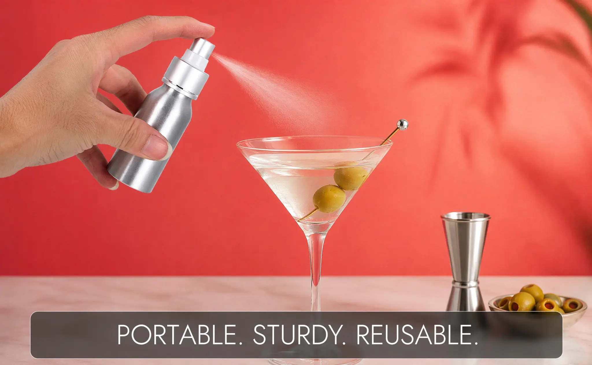 3Pcs Aluminum Spray Bottles Professional Multi-Function Cocktail Atomizer Portable Fragrance Perfume Essential Oil Sprayer Bar