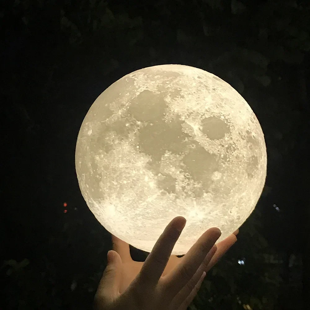 3D Printed Moon Lamp LED 16 Colors Rechargeable Night Light Touch The Moon Children\'s Night Light Home Decor Birthday Gifts