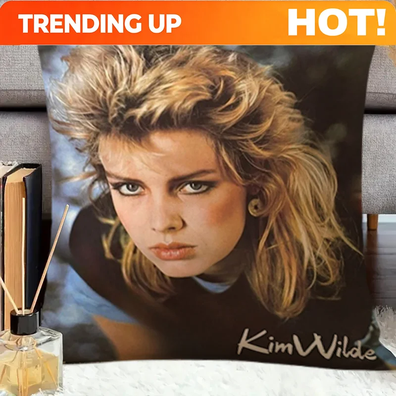 Customize New Year Party Supplies Alyssa Magazine Iconic Cover Throw Pillow Case- 80S Retro Kim Wilde Lookalike Design, Blonde H