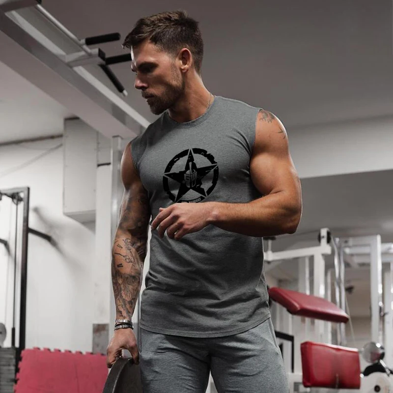 Summer Men Cotton Running Breathable Round Neck Tank Top Youth Comfortable Training Equipment Sweatshirt Breathable Comfortable