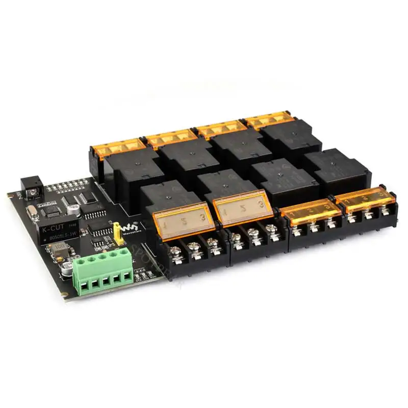 Waveshare Industrial 8-CH RS485 Relay Module, Modbus RTU Protocol, 30A High Current, with Isolation Protection