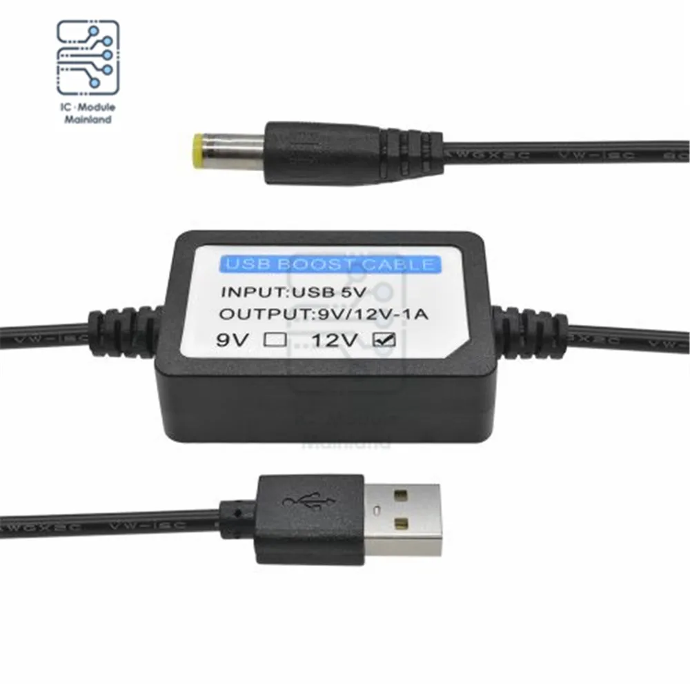 USB to DC Conversion Cable Line Booster Power Converter 5V to 12V Boost Cable 5.5x2.1mm DC Connection Male 1.3M Power Connector