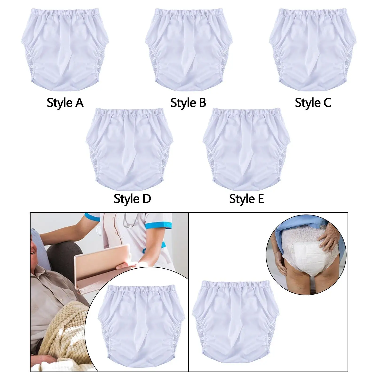 

Adults Diaper Cover Protection Leakproof Low Noise Pull on Cover Comfortable Breathable Washable Waterproof Incontinence